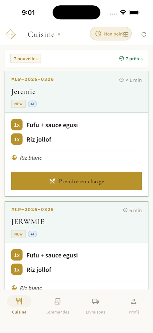 La Passion · app mobile cuisine